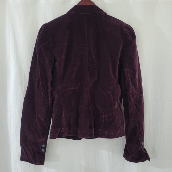 Kenneth Cole Dark Purple Velvet Buttoned Blazer W/ Functional Pockets Size M - Picture 2 of 4